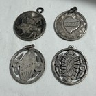 Vintage Lot Our Lady Of Guadalupe  Coin Sterling Silver Pendant Top Mexico Medal