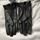 Ralph Lauren Women s Black Leather Wrist Gloves Red Bow Accent  Size Large