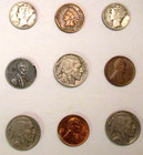 Starter Mix Lot Of 36 U s  Coins 90  Silver Dimes wheats buffallo Nickels dates 