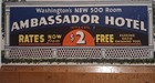 1910s-20s Ambassador Hotel Washington Dc Coupon Brochure