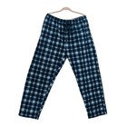 Denver Hayes Mens Blue White Plaid Fleece Pajama Lounge Pants 2xl Drawstring
