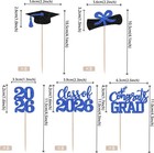 40 Pcs 2026 Graduation Theme Cupcake Toppers Glitter Class Of 2026 Graduation 