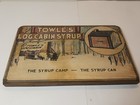 Vintage Towle   s Log Cabin Syrup Wooden Advertising Sign 10 5x6 5x1    Early Tin   