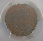 1804 Copper 1 2c  cent  Draped Bust Coin Damage F-detail
