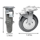 8 Inch Caster Wheels Set Of 4 Heavy Duty Swivel Plate Casters With 2 Brake Indus