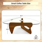 Modern Glass Coffee Table 32d 25w 16h Mid Century Triangle Living Room Table