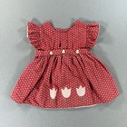 Vintage 80s Baby Togs Tulip Bird Graphic Ruffle Dress Toddler 4 Embroidered Lace