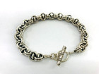 Handmade Taxco Mexican 925 Sterling Silver Chain Bracelet 8 3  21cm  41 Grams
