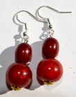    russian Soviet Baltic Cherry Amber 925 Silver Hook Drop Earrings Bead Watch Pin