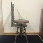 Antique Chas Parker High Back Adjustable Piano Organ Stool Glass Ball Claw Feet