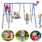 Metal Playground Swing Set 6 Station Kids Outdoor Backyard Playset Children Play