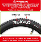2 Pack 26x4 0 Fat Bike Tube  26x3 5 4 0 E-bike Fat Bicycle Inner Tube Av Schrad