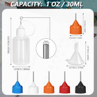 12 Pcs 30ml Precision Tip Squeeze Bottles With Metal Needle Tips   Funnels