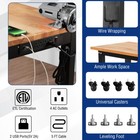 Workpro 48 x22  Adjustable Workbench With Leveling Foot   Wheels Rubber Wood Top