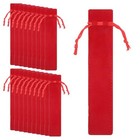 Velvet Drawstring Pen Sleeve Pouch  20 Pcs Red Single Pen Holder Small Pencil 