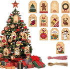 96pcs Christmas Gift Tags Brown Kraft Paper Tags With String For Christmas Gifts