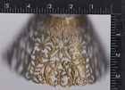 Old Matched Pair Of Antique Brass Hand Punched Or Pierced Lamp Shades    Sha1