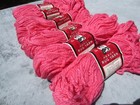 Lot Of 6 Skeins vtg aunt Lydia s Heavy Rug Yarn cerise pink 75rayon 25cotton
