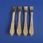 Four Wallace Rose Point Sterling Silver Large Dinner Knife 9    Long