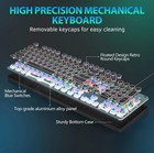 Typewriter Style Mechanical Gaming Keyboard Blue Switch  Metallic Silver   Mouse