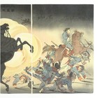 Kobayashi Kiyochika Second Army Landing At Kinzhou Ukiyo-e Woodblock Triptych