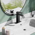 Black Widespread Bathroom Sink Faucet Basin 3 Hole Vanity Mixer Waterfall Tap