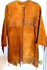 Vtg Heavy Western Brown Suede Fringe Shirt jacket Mountain Man - Cosplay costume