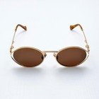 Miu Miu Smu 52ys Round Sunglasses Gold Frame Brown Lens Women 55-20-130