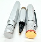 Rotring 600 Gold Fountain Pen Silver Color 750 Gold  18k M Nib Working