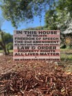 Yard Sign In This House We Believe Freedom Of Speech Patriotic Pro-usa Banner