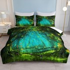 3pcs Duvet Cover Set Green Light Forest Soft Bedding Set For Bedroom All Season