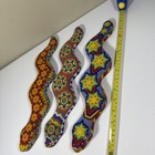 Set Of 3 Huichol Beaded Snake Sculptures Handmade Mexican Folk Art Chaquira 14   