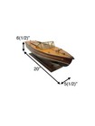 Boat Model On Display Stand Vintage Wood Luxurious Nautical Decor Gift