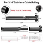 Invisible Black Receiver And Swage Stud End Fits 3 16 Inch Cable Railing 30 Pack