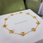 Van Cleef   Arpels Alhambra Necklace Guilloche 10 Motifs 18k Yellow Gold