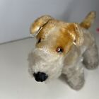 Antique Straw Stuffed Mohair Terrier Dog 8    Steiff-like