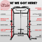 C1 V4 Power Cage 2000lb Squat Rack With Lat Pulldown Home Gym