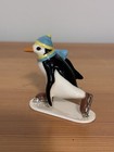 Hagen Renaker Penguin Skating  Style 2  Upright  Hat   Scarf On Base  a-3264