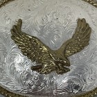 Vintage Style Eagle Belt Buckle Large Oval Gold Silver Tone Western Usa