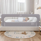 Toddler Bed Rail Guard 71 Inch Foldable Mesh For Twin Queen King Bed Safety Kids