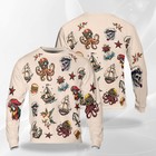 Summer Tattoos All Over Print Sweatshirt Unisex Vintage Art Gift