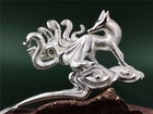 Chinese Ancient Style Sterling Silver Nine Tailed Fox Hairpin Hair Stick Hanfu