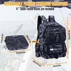 50l Fishing Tackle Backpack With Built-in Rod Holder Large Water-resistant Ou   