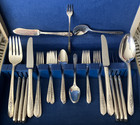 Vtg  47 Pcs  Nobility  Oneida  royal Rose   Silverplate Flatware Set no Box 