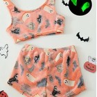 Women s Halloween Luminous Flannel Pajamas