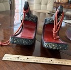 Japanese Meiji Samurai Stirrups  Rare Child Size Black Lacquer With Shell Inlay