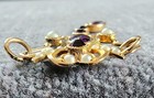 Antique Art Nouveau Solid 10k Gold Amethyst Seed Pearl Pendant Read Repair