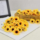 100 Pcs 1 6  Yellow Artificial Sunflower Flower Heads For Party Wedding Cake