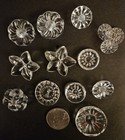 14 Vintage Clear Glass Flower Buttons Lot