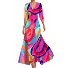 Luxury Evening Dress Long Women Elegant V Neck Formal Party Maxi Dress Prom Gown